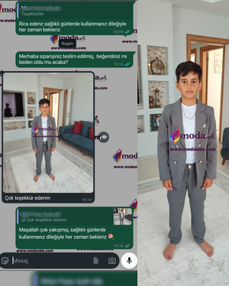 MODAVALS 4 PARÇA ÇİZGİLİ ...