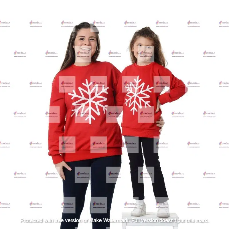 MODAVALS KARTANESİ BASKILI YILBAŞI AİLE KOMBİN SWEAT