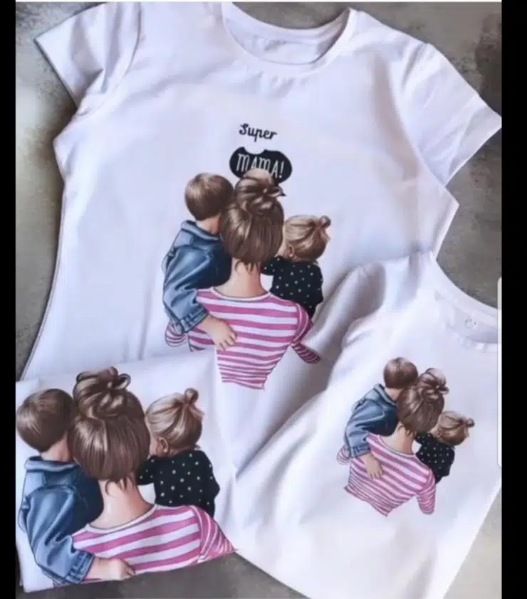 MODAVALS ANNELER GÜNÜ TASARIMI DİJİTAL BASKILI ANNE ÇOCUK TSHIRTLERİ