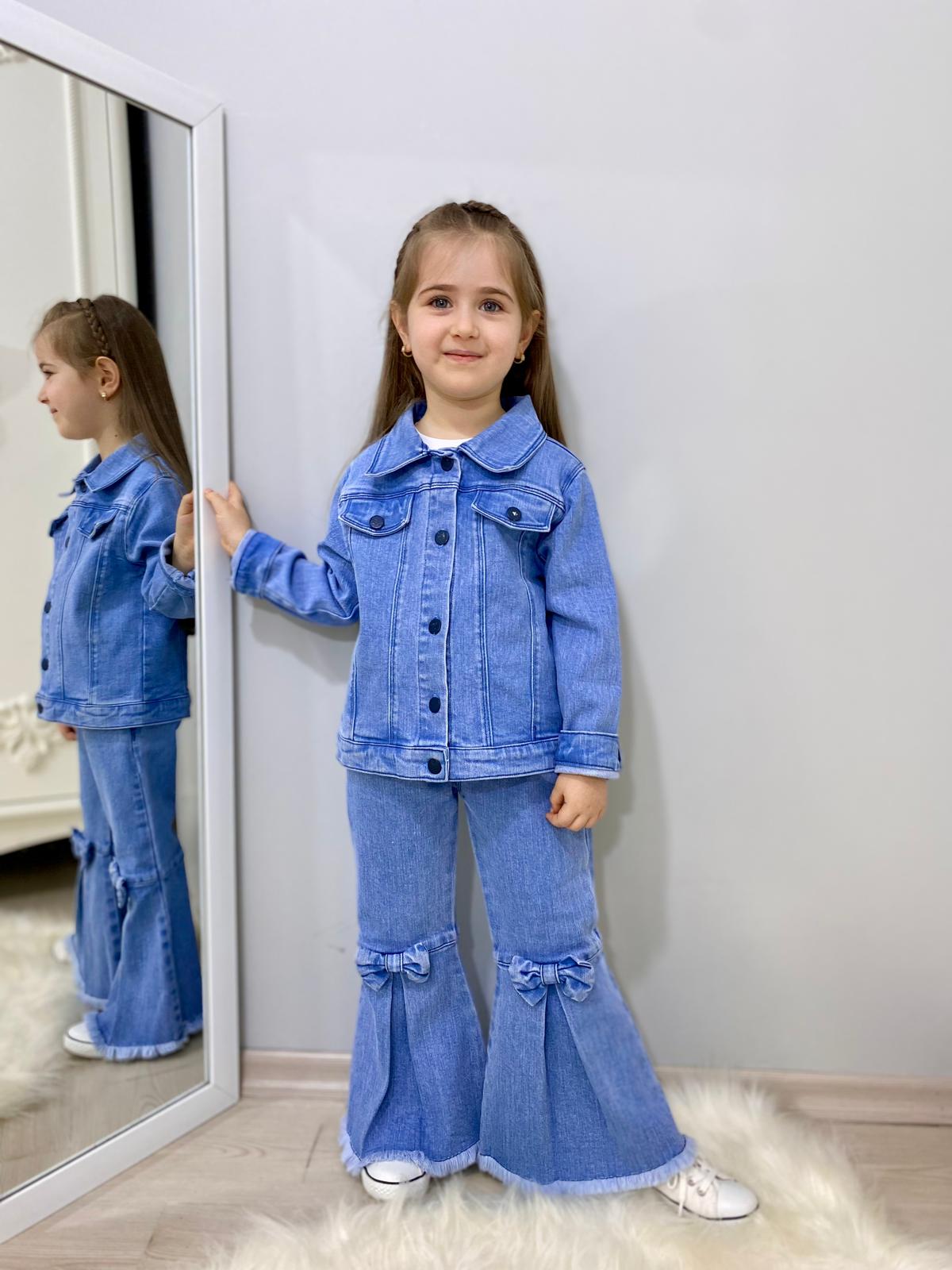 MODAVALS FİYONK DETAYLI İSPANYOL PAÇA KOT PANTOLON & KOT CEKET & BADİ KIZ ÇOCUK KOMBİN MODAVALS FİYONK DETAYLI İSPANYOL PAÇA KOT PANTOLON & KOT CEKET & BADİ KIZ ÇOCUK KOMBİN