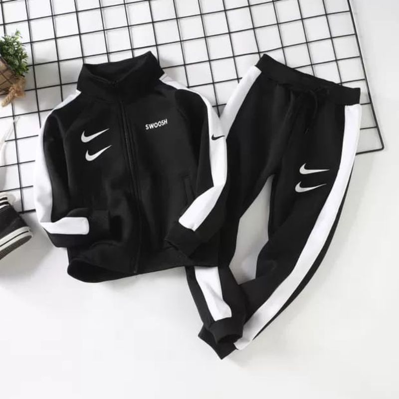 MODAVALS UNISEX SWOOSH BASKILI EŞOFMAN TAKIM- SİYAH MODAVALS UNISEX SWOOSH BASKILI EŞOFMAN TAKIM- SİYAH
